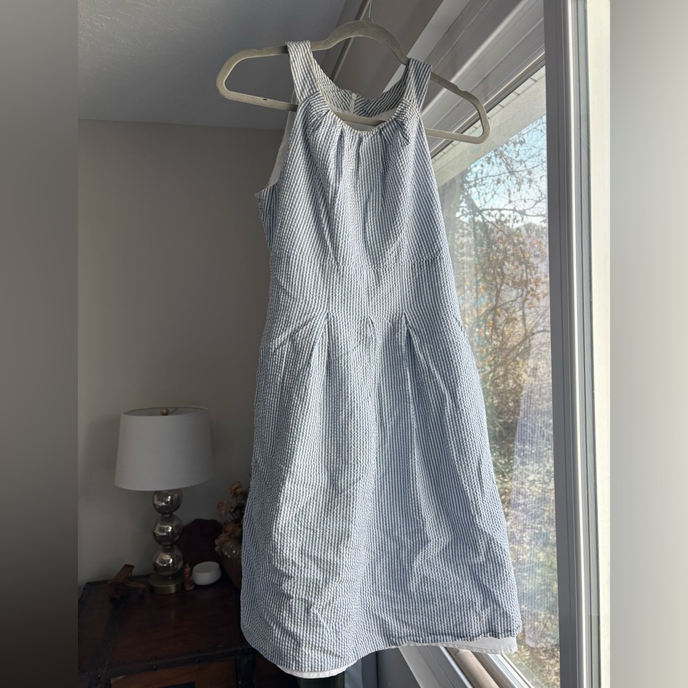 Nine West Blue Sleeveless Halter Sundress